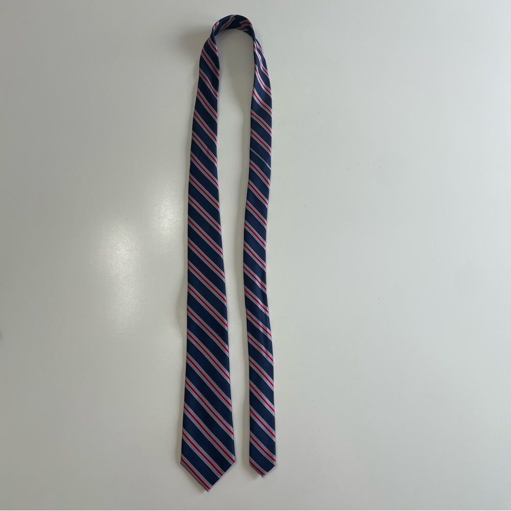U.S. Polo Assn. Blue Tie with Red and White Stripes Patriotic Classic - Picture 4 of 7